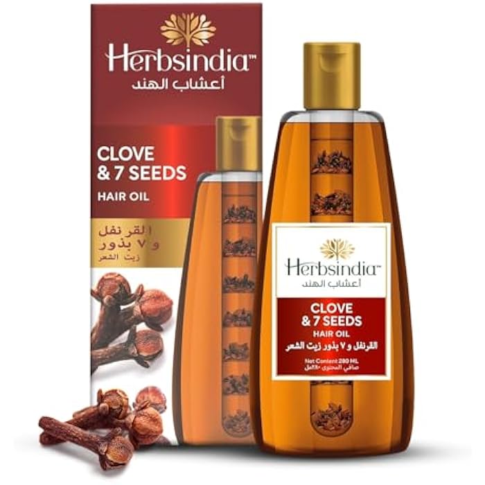 Herbsindia Clove & 7 Herbal Seeds Hair Oil With Nourish Tube | Makes Hair Thicker & Shinier | Silicone & Paraben Free | 180ml - Image 2